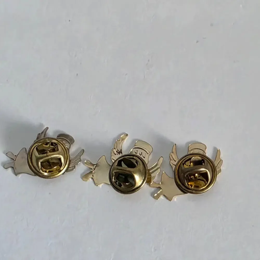 Vintage Gold Tone Angel Lapel Pins Lot of 3 Guardian Angel Tie Tack Brooch